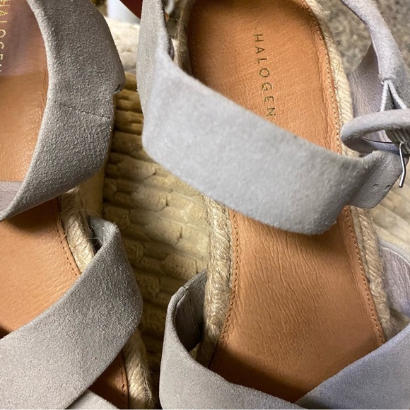 Halogen Light Grey Suede Emery Platform Espadrille sz 10 - Picture 4 of 10